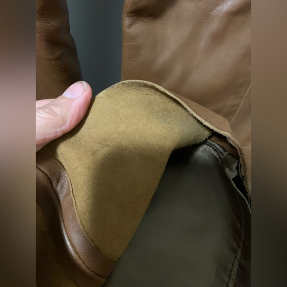 Banana Republic nwt new genuine leather pants caramel brown size 14 - Picture 14 of 16